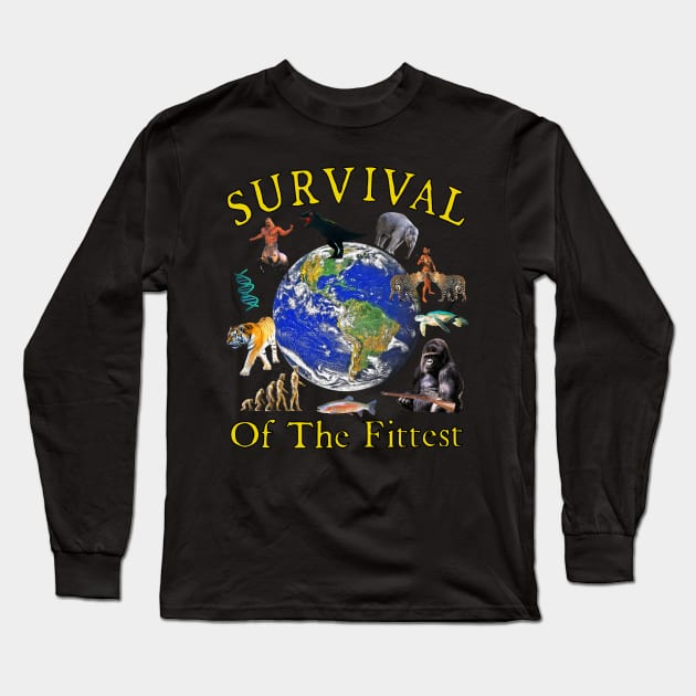 Survival Of The Fittest Long Sleeve T-Shirt by blueversion